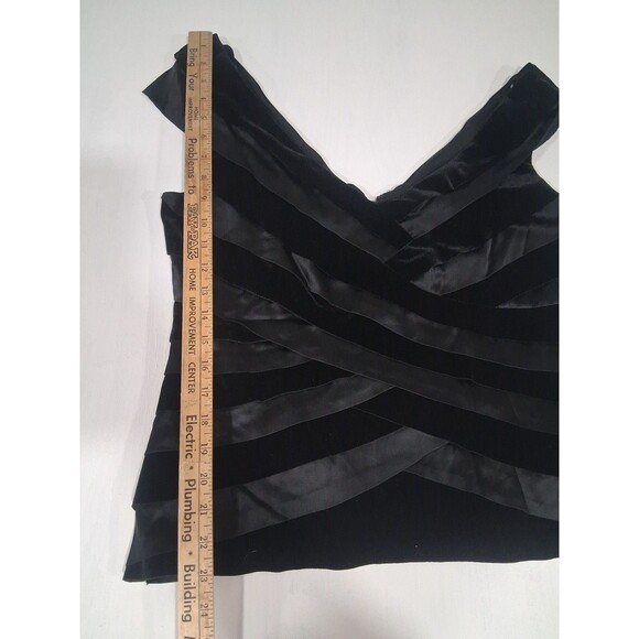 Vtg Y2K Tadashi Shoji Black Sleeveless Velvet Silk Top Size 16 NWT plus Formal - Picture 4 of 8